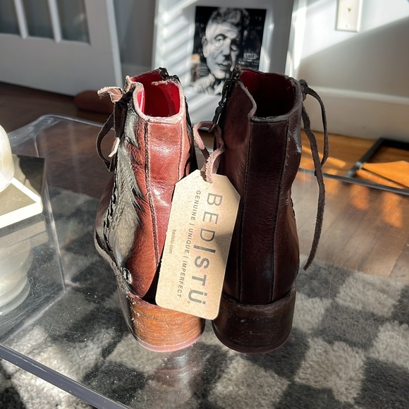 Sz 9 • Bed Stu Women's Aldina Boots - Teak Rustic Tremolo - Picture 4 of 11